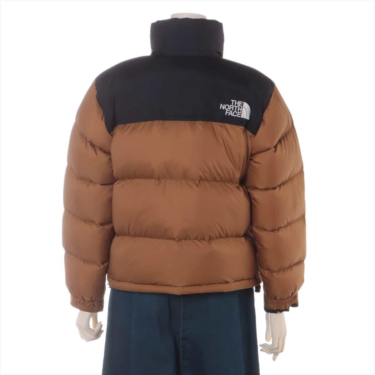 ノースフェイス ナイロン ダウンジャケット M レディース ブラック×ブラウン  NDW91952 SHORT NUPTSE JACKET