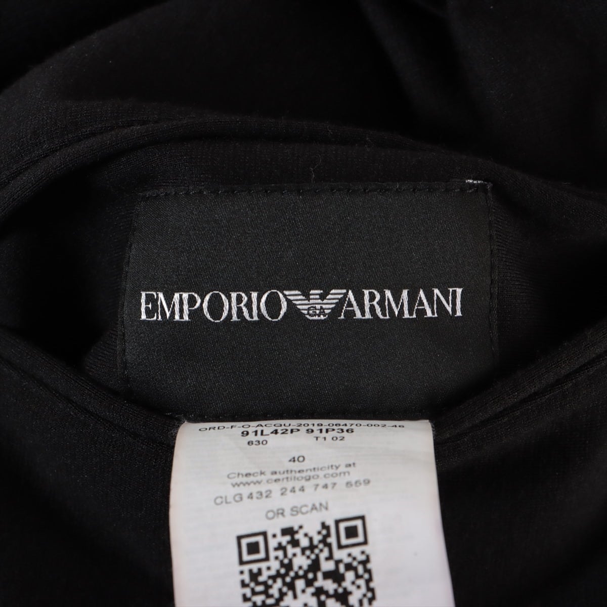 エンポリオアルマーニ　黒タグ　美品　ベルト付きロングコート　サイズ40