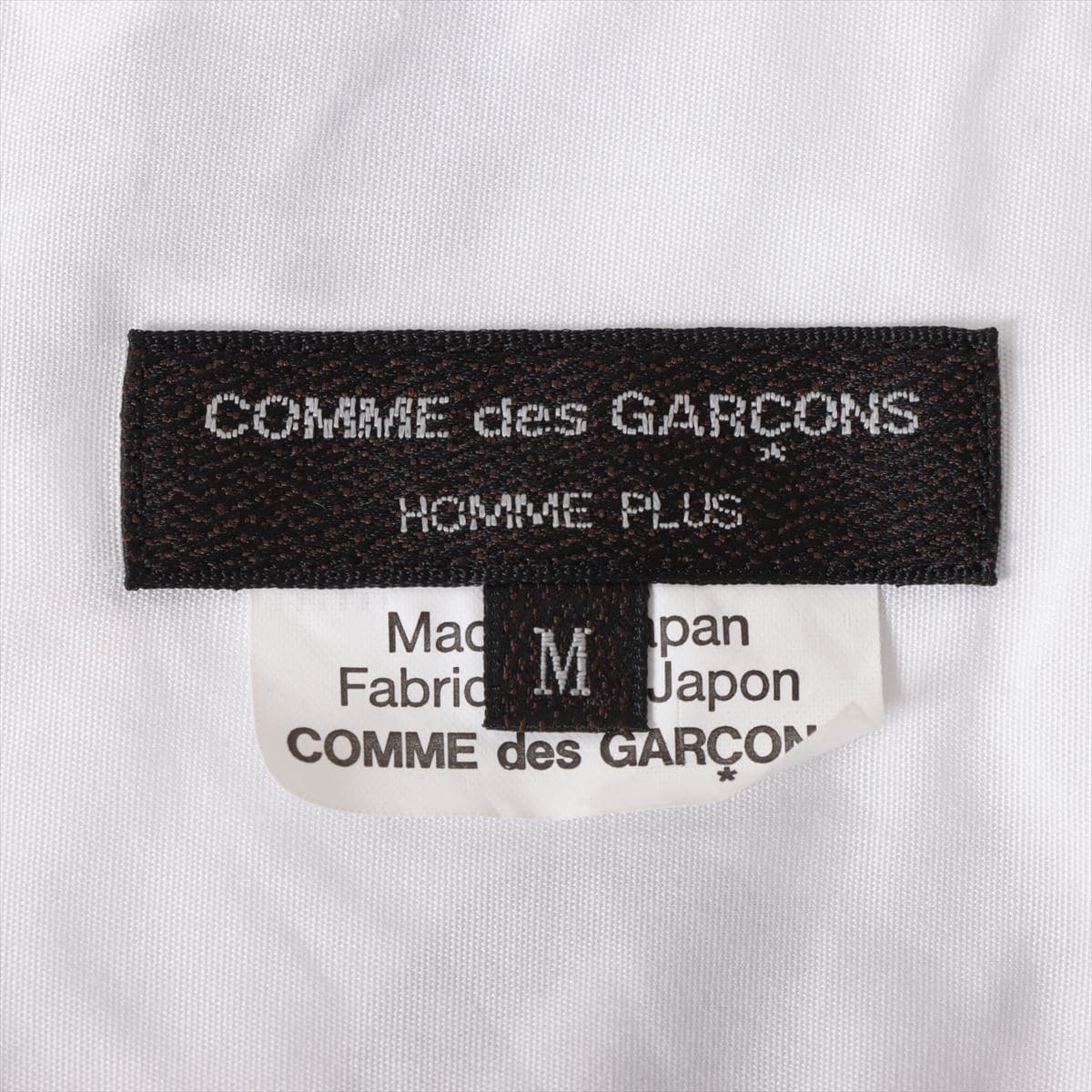 コムデギャルソンオムプリュス 21AW コットン シャツ M メンズ ブラック×ホワイト  メッセージプリント PH-B016