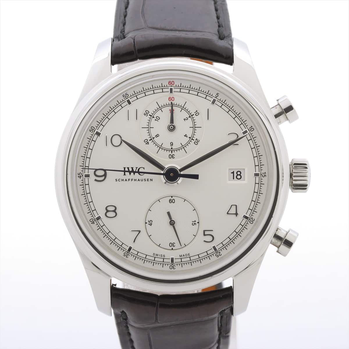 IWC ポルトギーゼ　クラシック IW390403 SS×革 AT シルバー文字盤