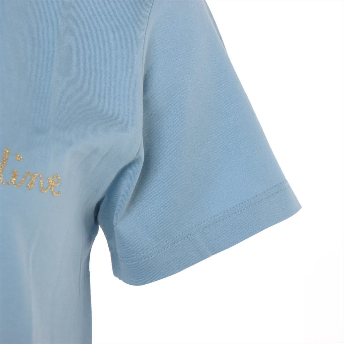 セリーヌ コットン Tシャツ S レディース ブルー  2X351501F エンブロイダリー ロゴ刺繍