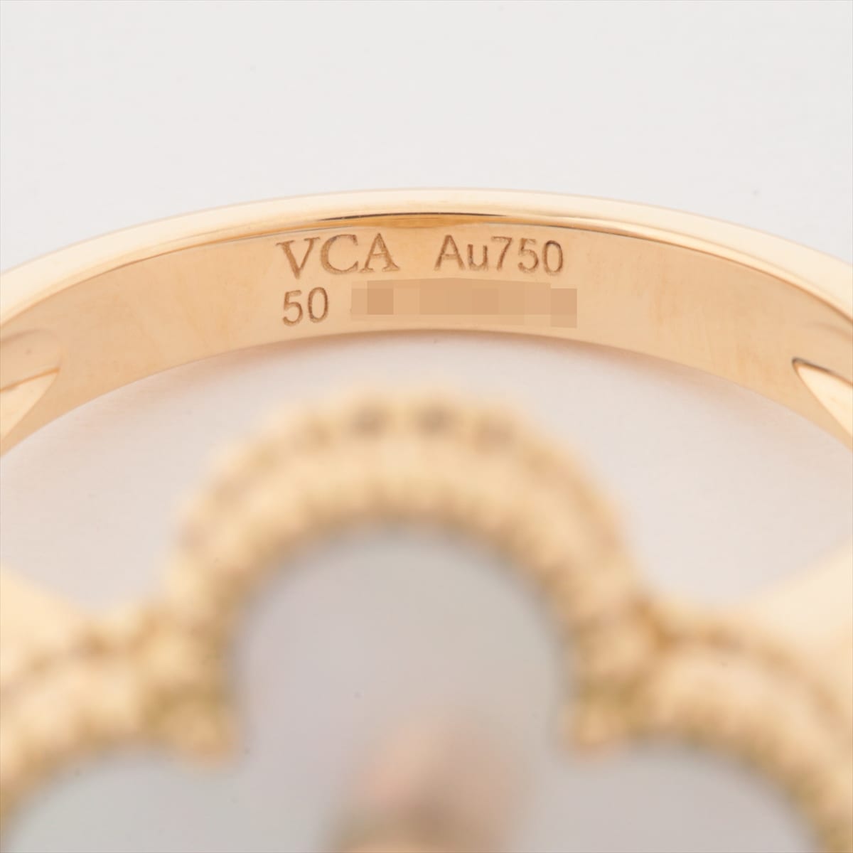 ヴァンクリーフ&アーペル ヴィンテージアルハンブラ ダイヤ シェル リング 750(YG) 6.7g 50
