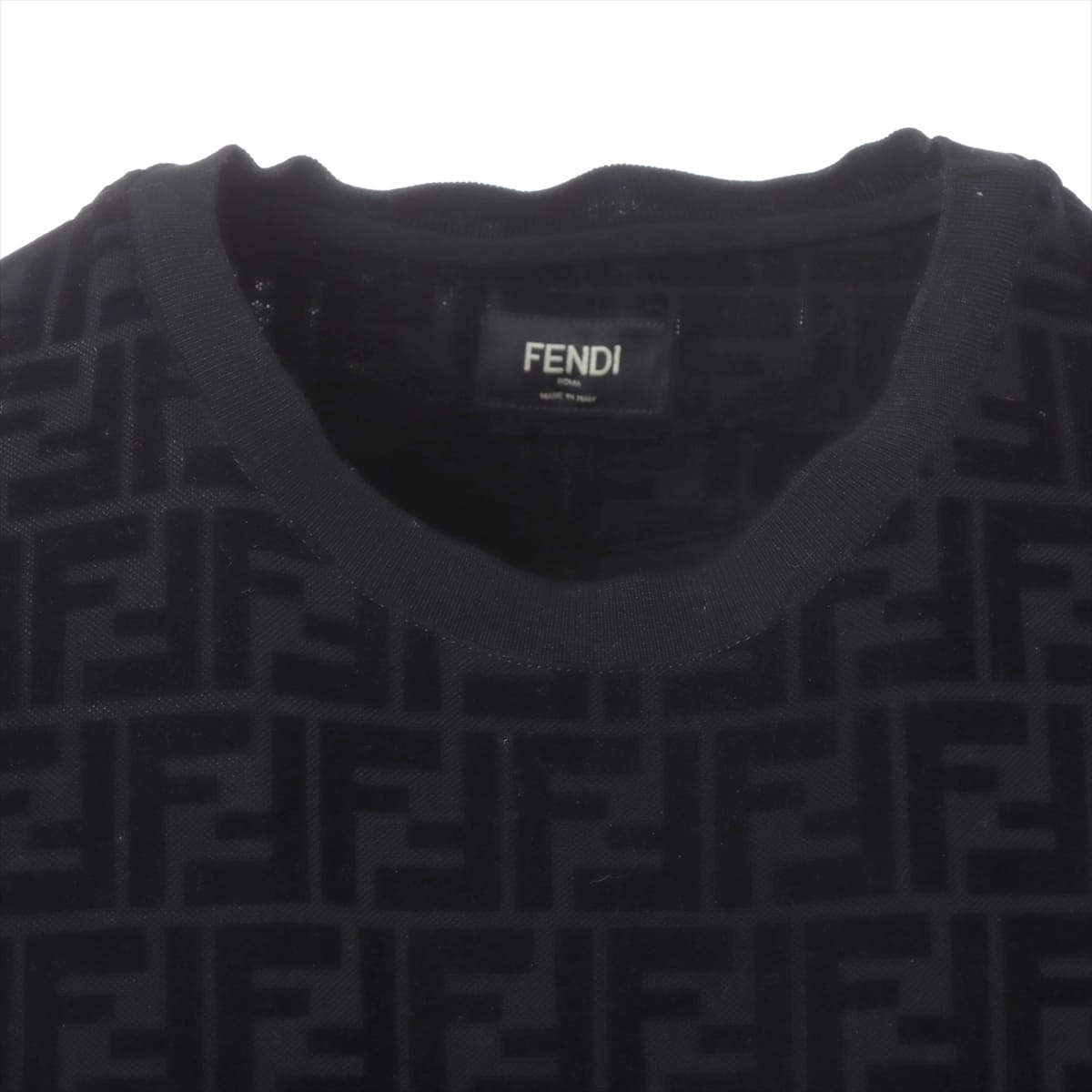 フェンディ ズッカ 20年 コットン×ナイロン Tシャツ S メンズ ブラック  FY0936 A7D5
