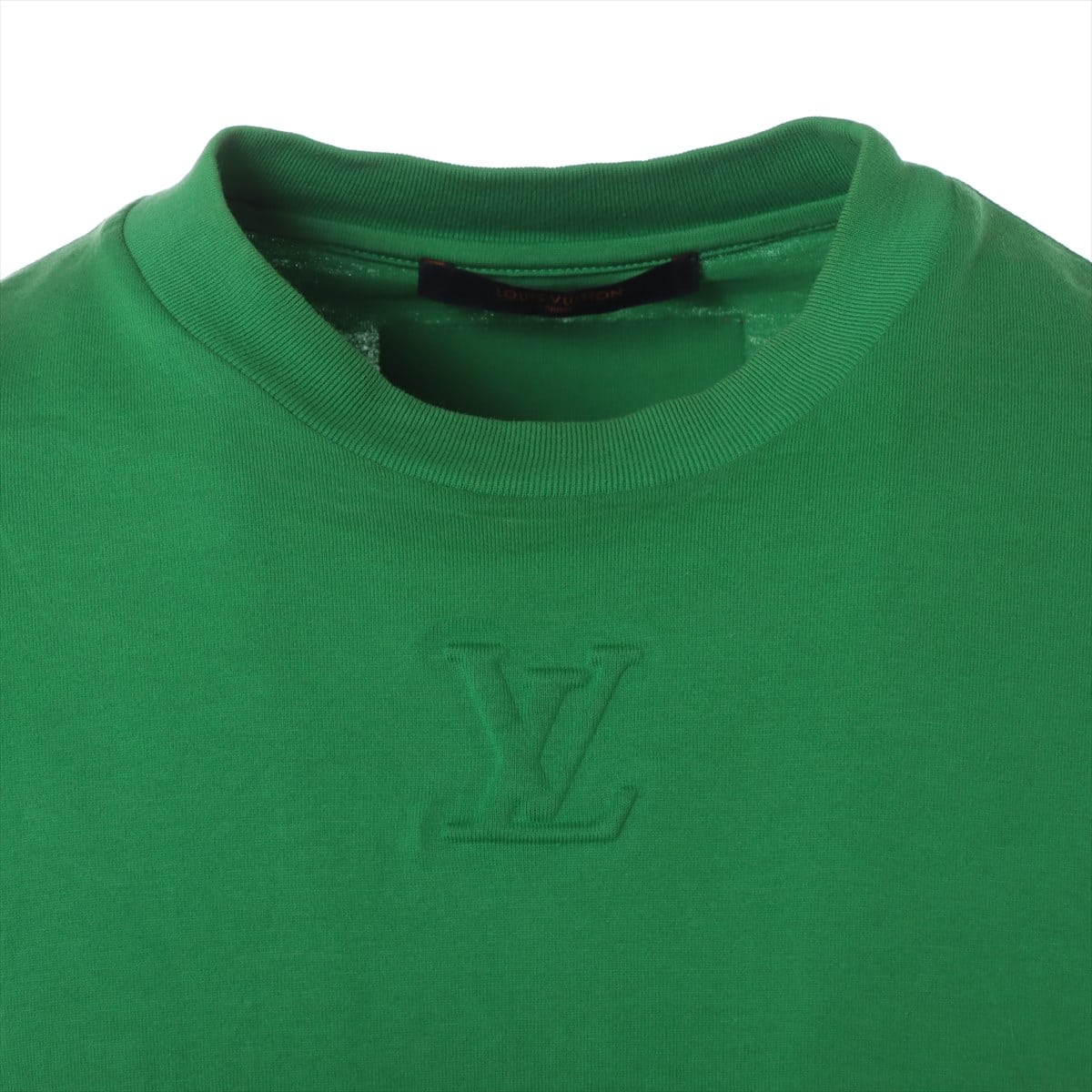 ルイヴィトン 21AW コットン Tシャツ S メンズ グリーン LVデボスエンボス インサイドアウ RM212