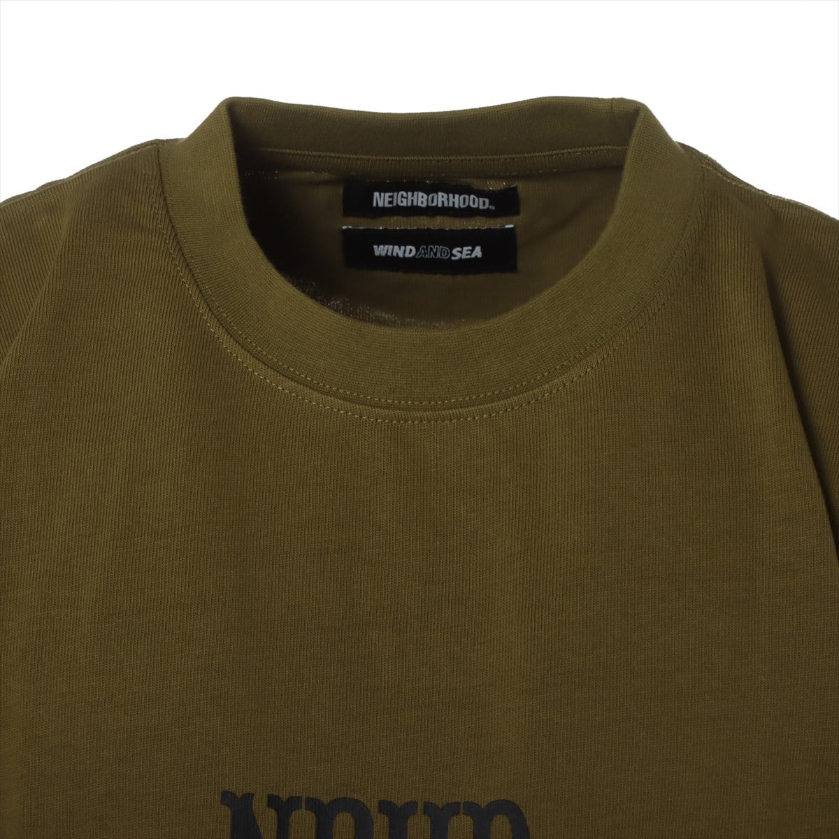 ウィンダンシー×ネイバーフッド 22SS コットン×ポリウレタン Tシャツ XL メンズ カーキ  221FRWSN-STMO2S