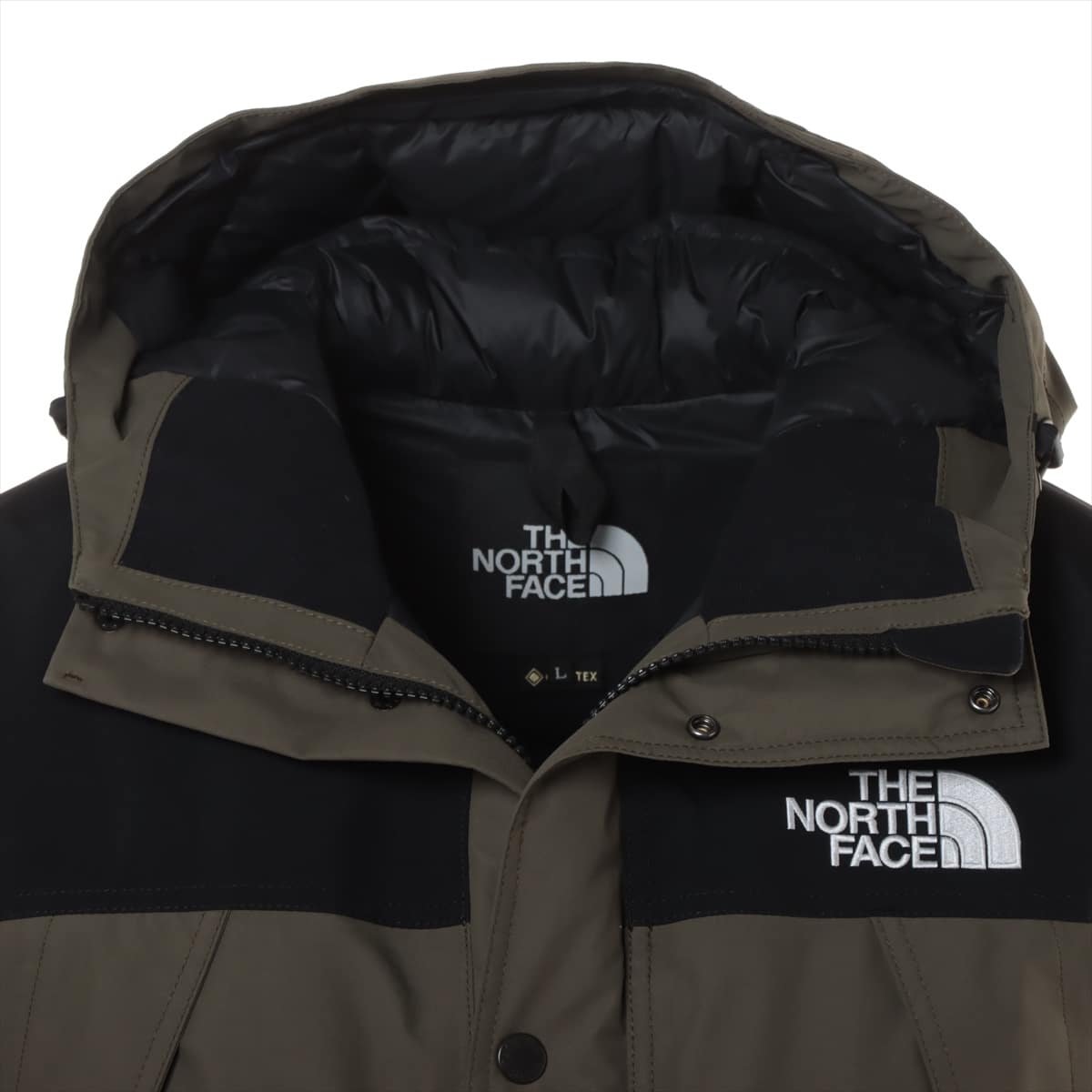 ノースフェイス ナイロン ダウンジャケット L メンズ ブラック×カーキ  ND91930 MOUNTAIN DOWN JACKE