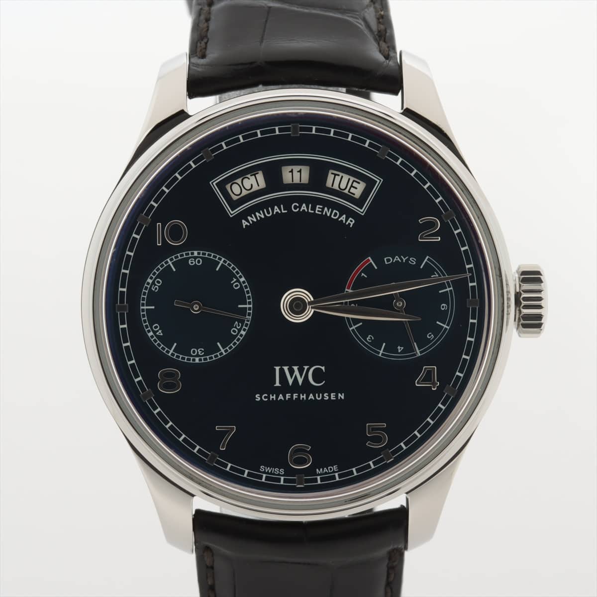 IWC ポルトギーゼ アニュアルカレンダー IW503502 SS×革 AT 青文字盤