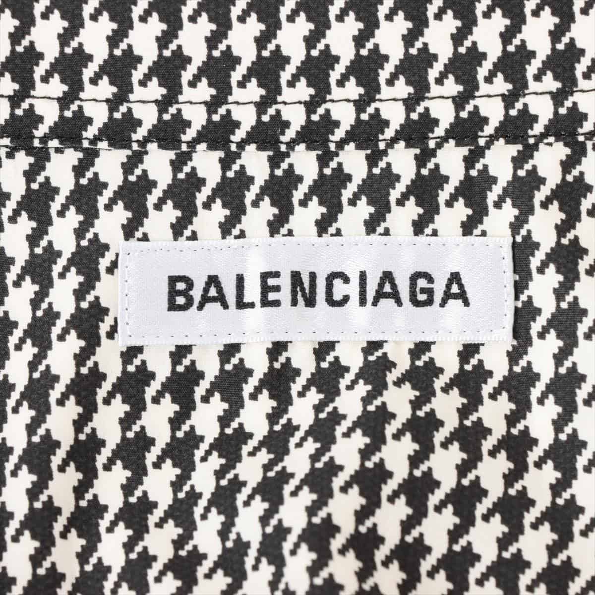 バレンシアガ 20年 コットン シャツ 34 レディース ブラック×ホワイト  583895 千鳥格子