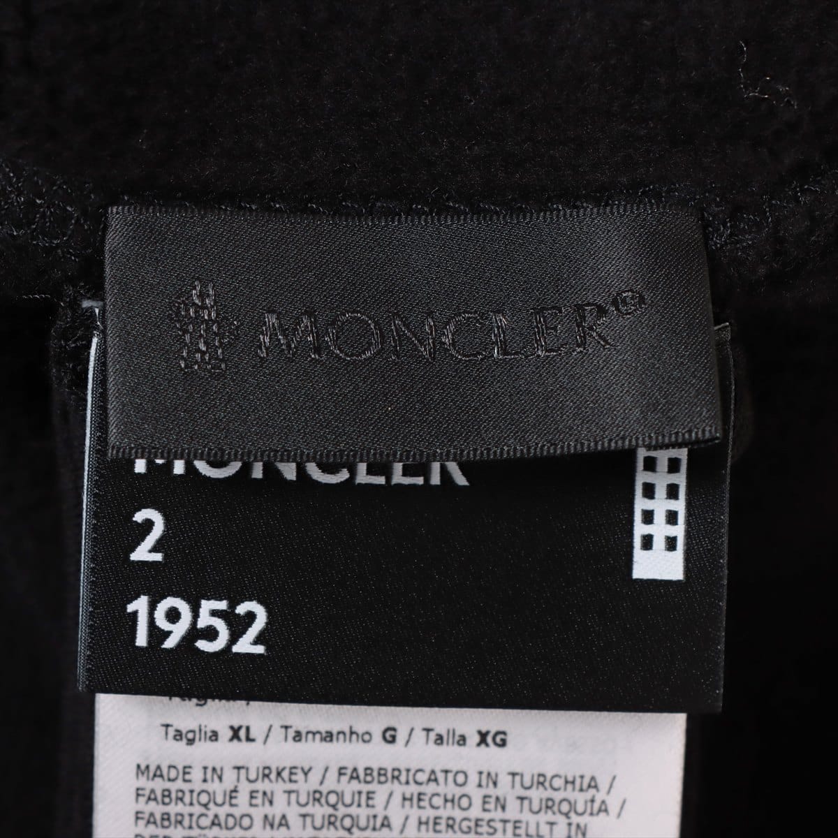 モンクレールジーニアス 1952 22年 コットン パーカー XL メンズ ブラック 刺繍ロゴパッチ