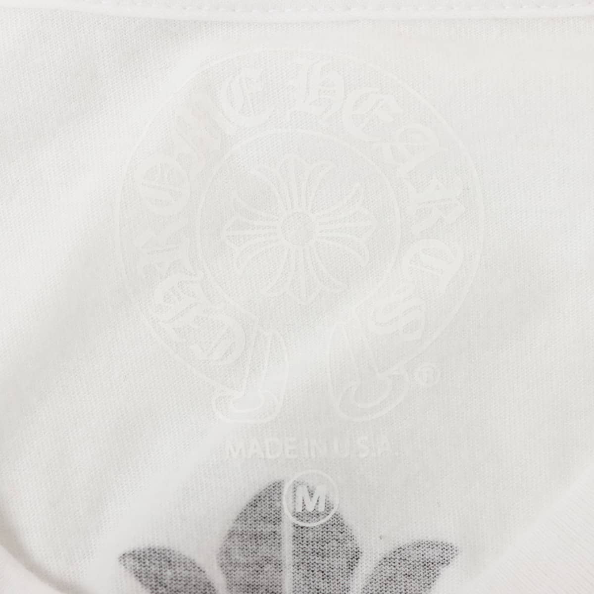 クロムハーツ ロングTシャツ コットン M ホワイト マルチカラー セメタリークロスプリント