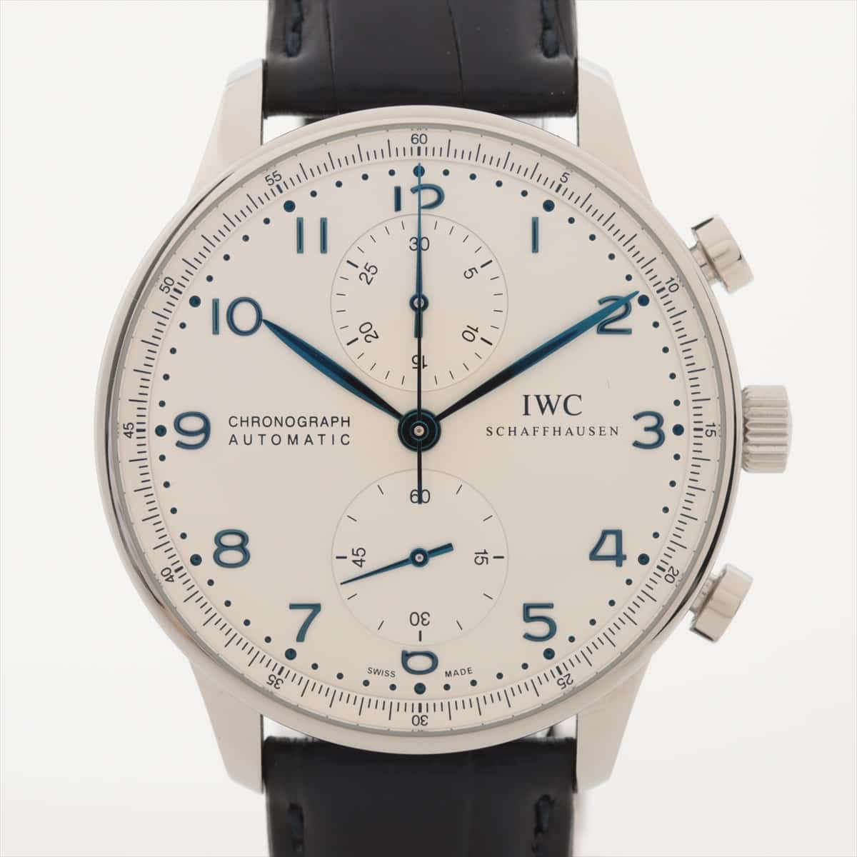 IWC ポルトギーゼ IW371446 SS×革 AT シルバー文字盤