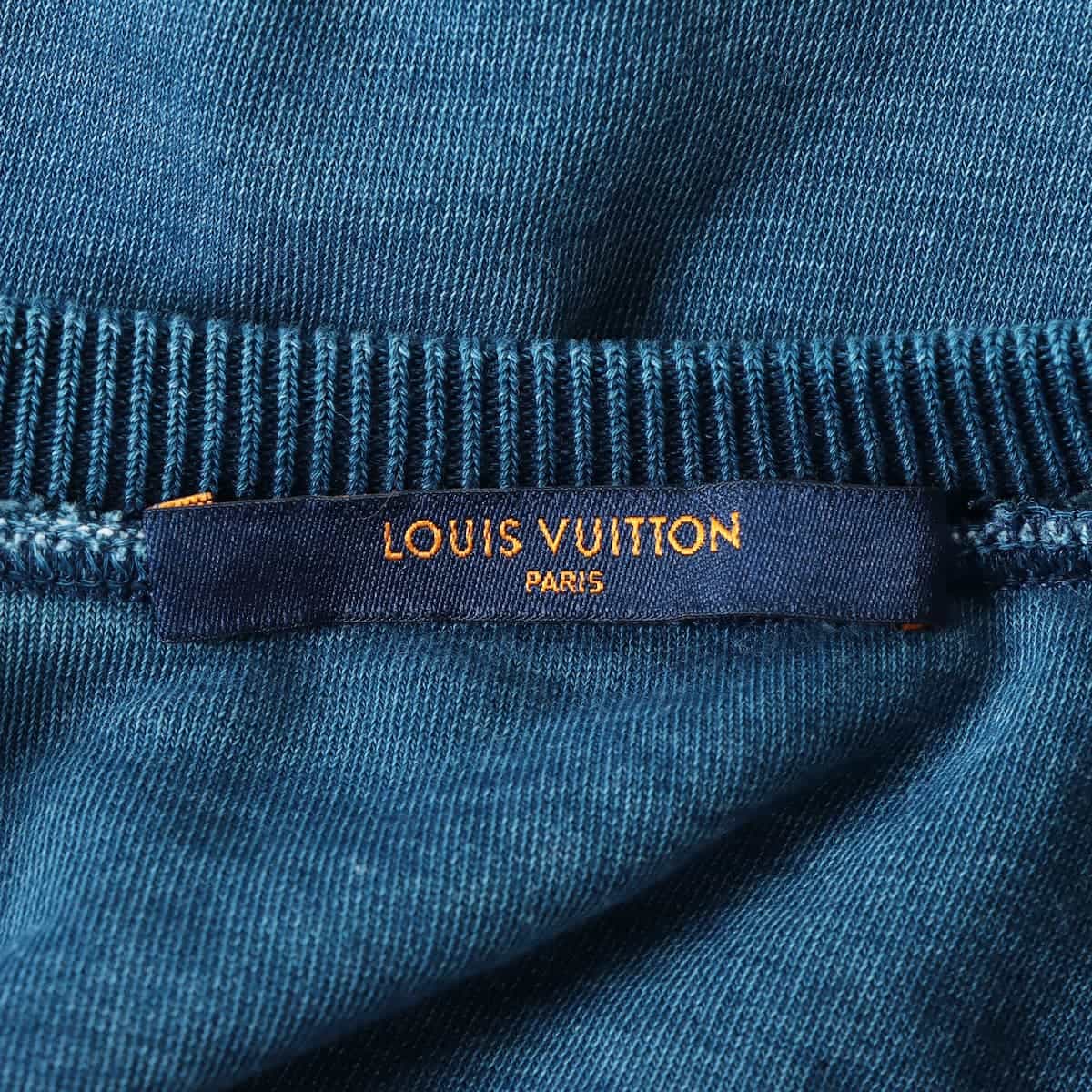 ルイヴィトン 18AW コットン スウェット L メンズ ブルー  RM182M ヴィヴィエンヌ刺繍