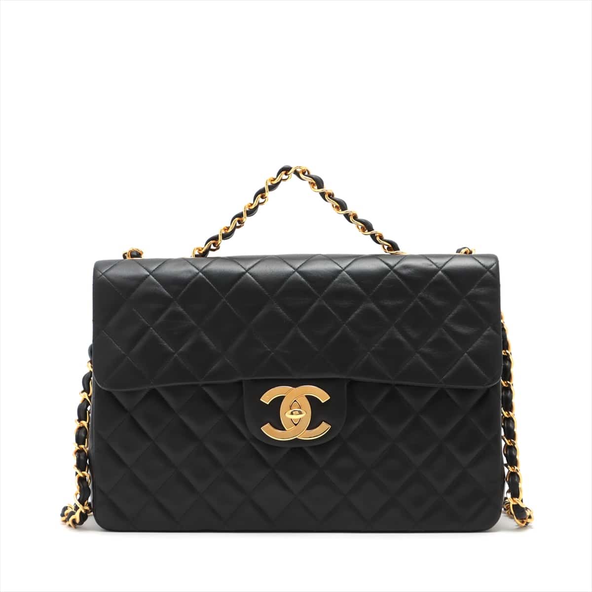 CHANEL Wフラップ ダブルチェーン ショルダーバッグ マトラッセ 25