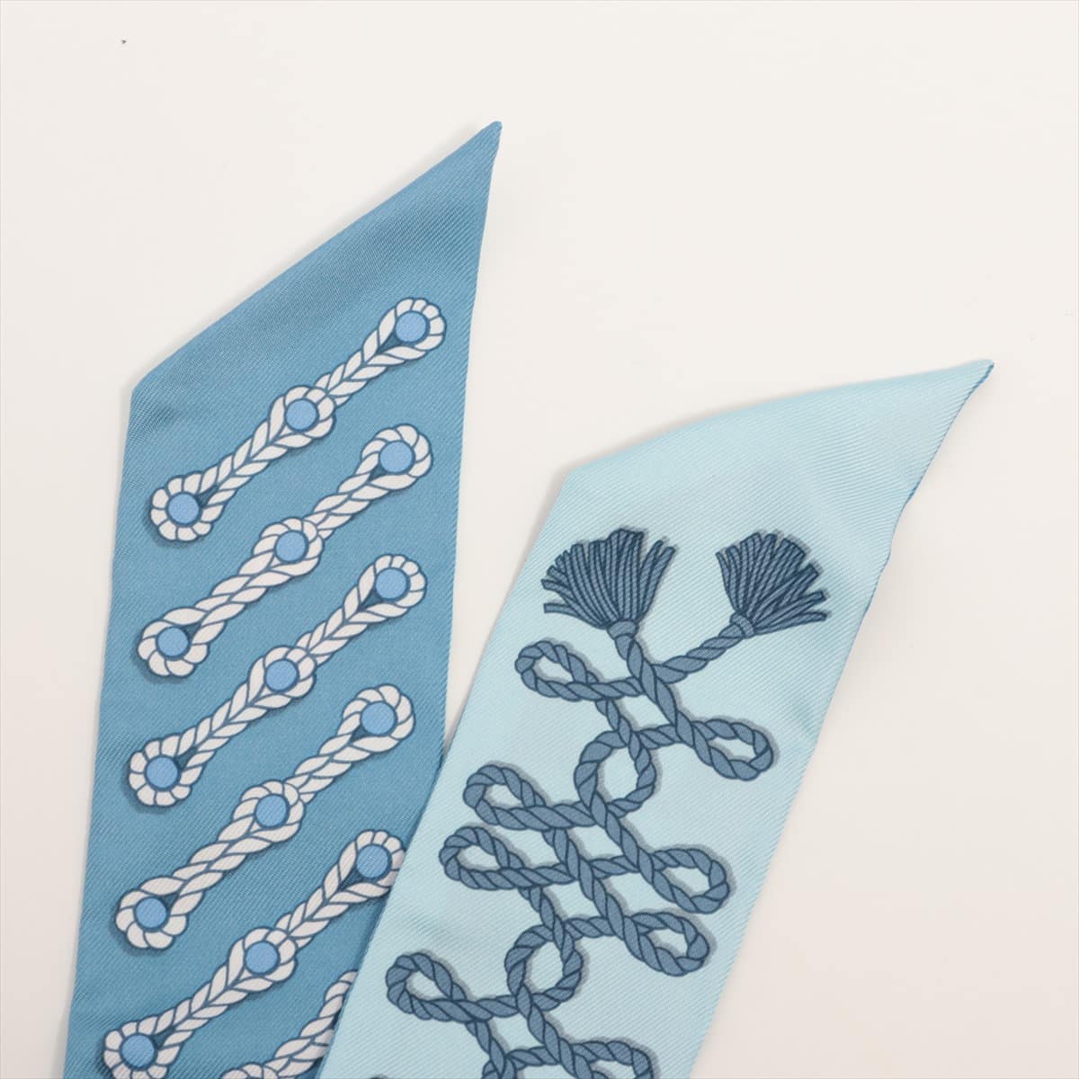 エルメス ツイリー Galons et Brandebourgs 飾緒とブランデンブルク飾り スカーフ シルク ブルー