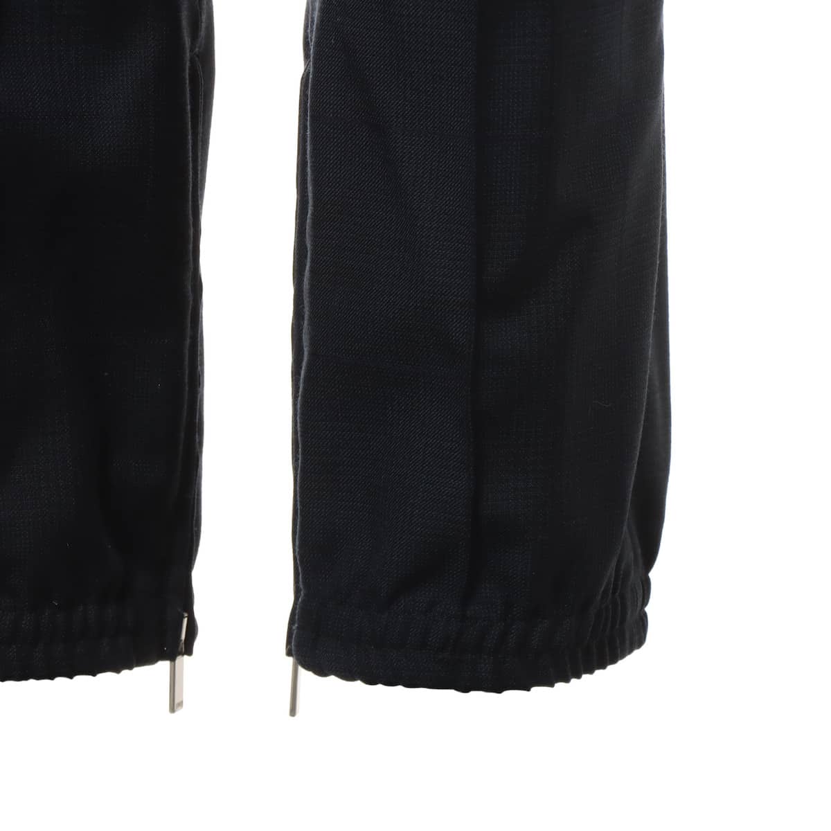 ディオール ウール パンツ 42 メンズ ブラック×ネイビー  裾ジップ ロゴドローコード