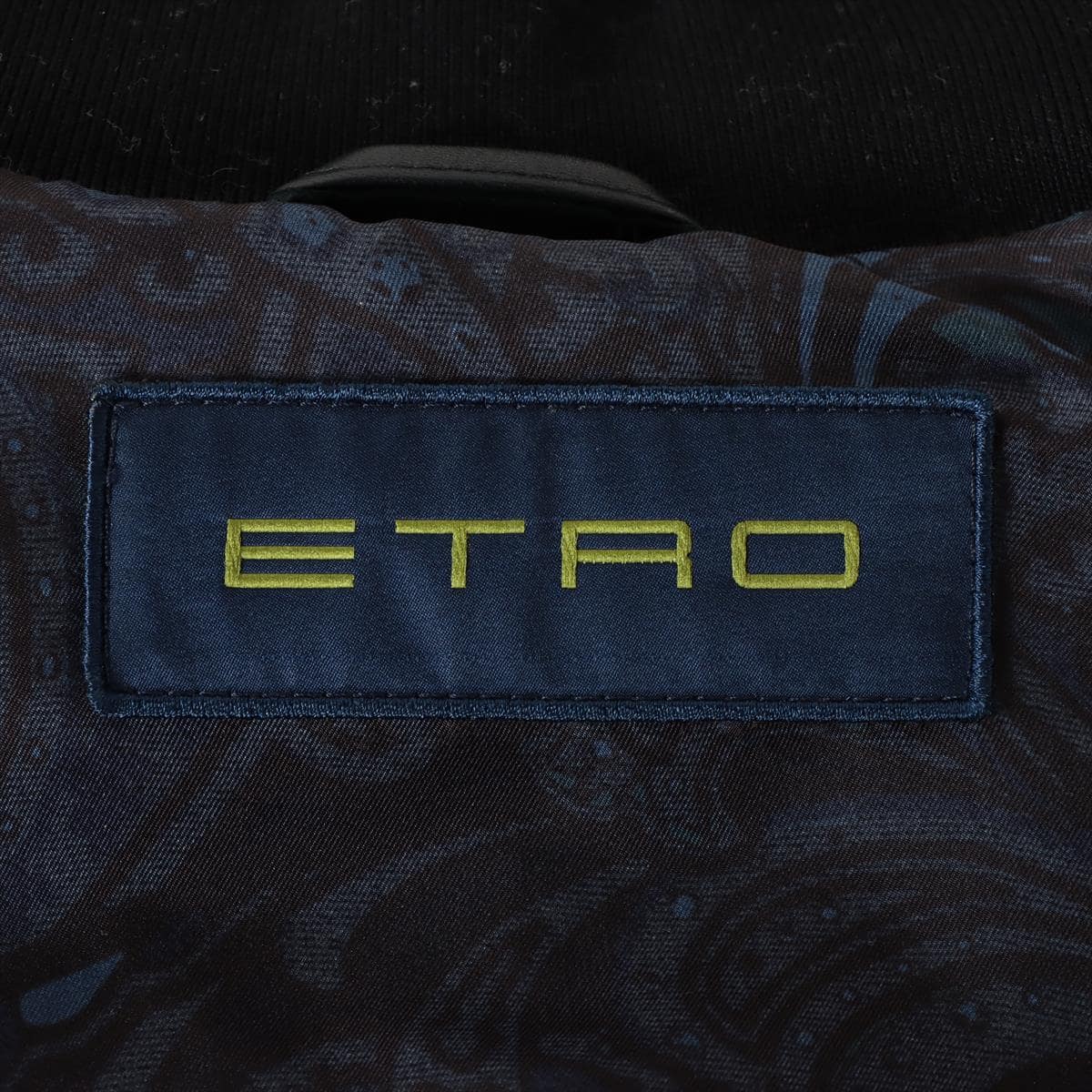 エトロ ラム レザージャケット XS メンズ マルチカラー ペイズリー 袖