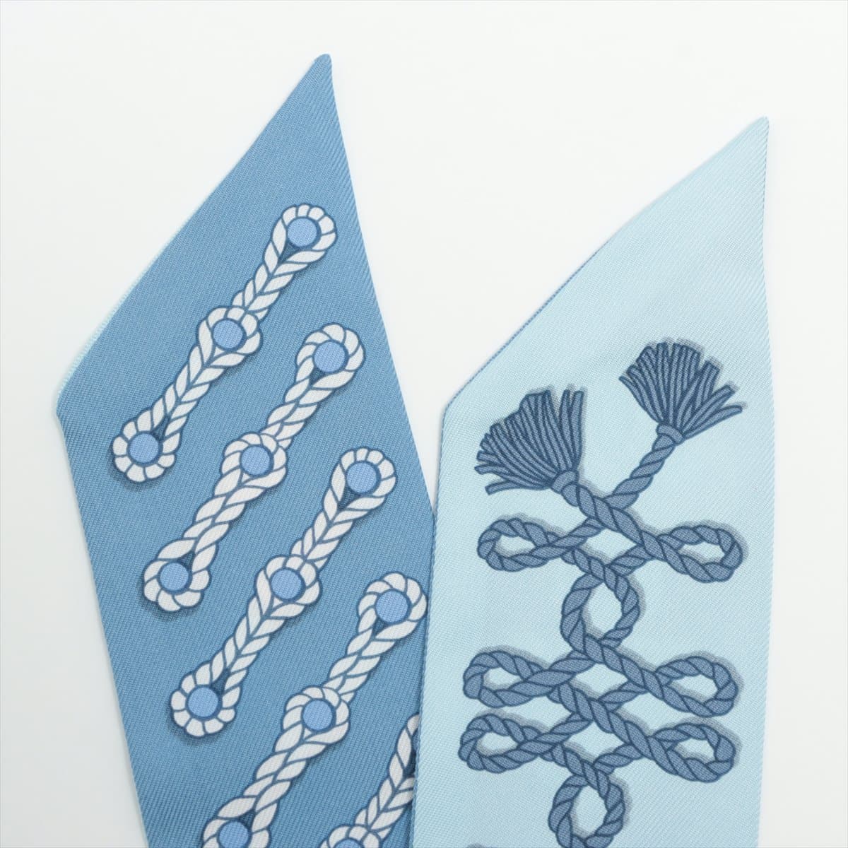 エルメス ツイリー Galons et Brandebourgs 飾緒とブランデンブルク飾り スカーフ シルク ブルー