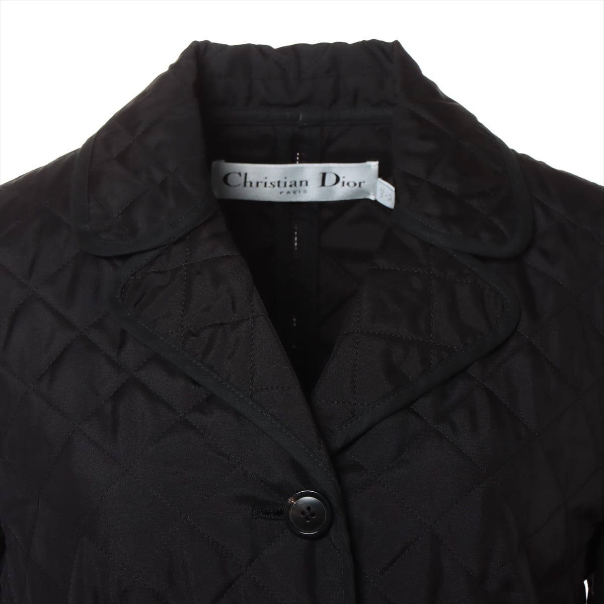 【良品】Christian Dior レザーロングジャケット ブラック 襟
