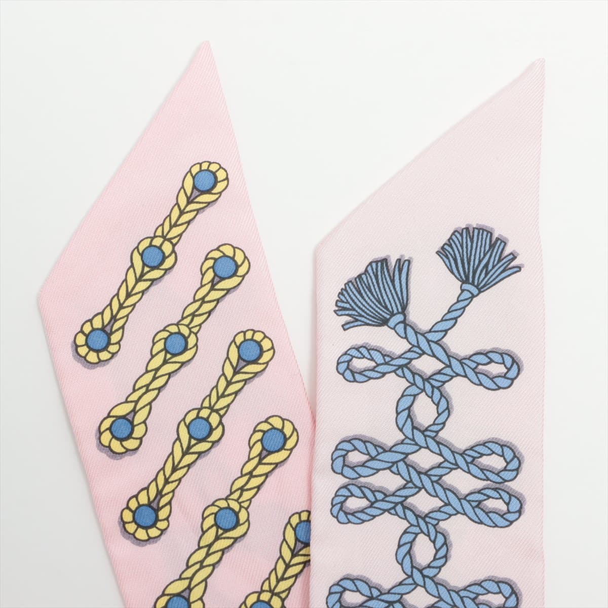 エルメス ツイリー Galons et Brandebourgs 飾緒とブランデンブルク飾り スカーフ シルク ピンク