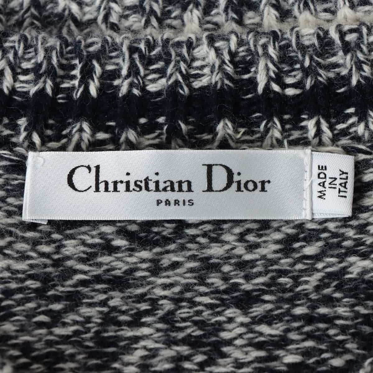 約182幅Christian Dior ニットマフラー ウール レッド