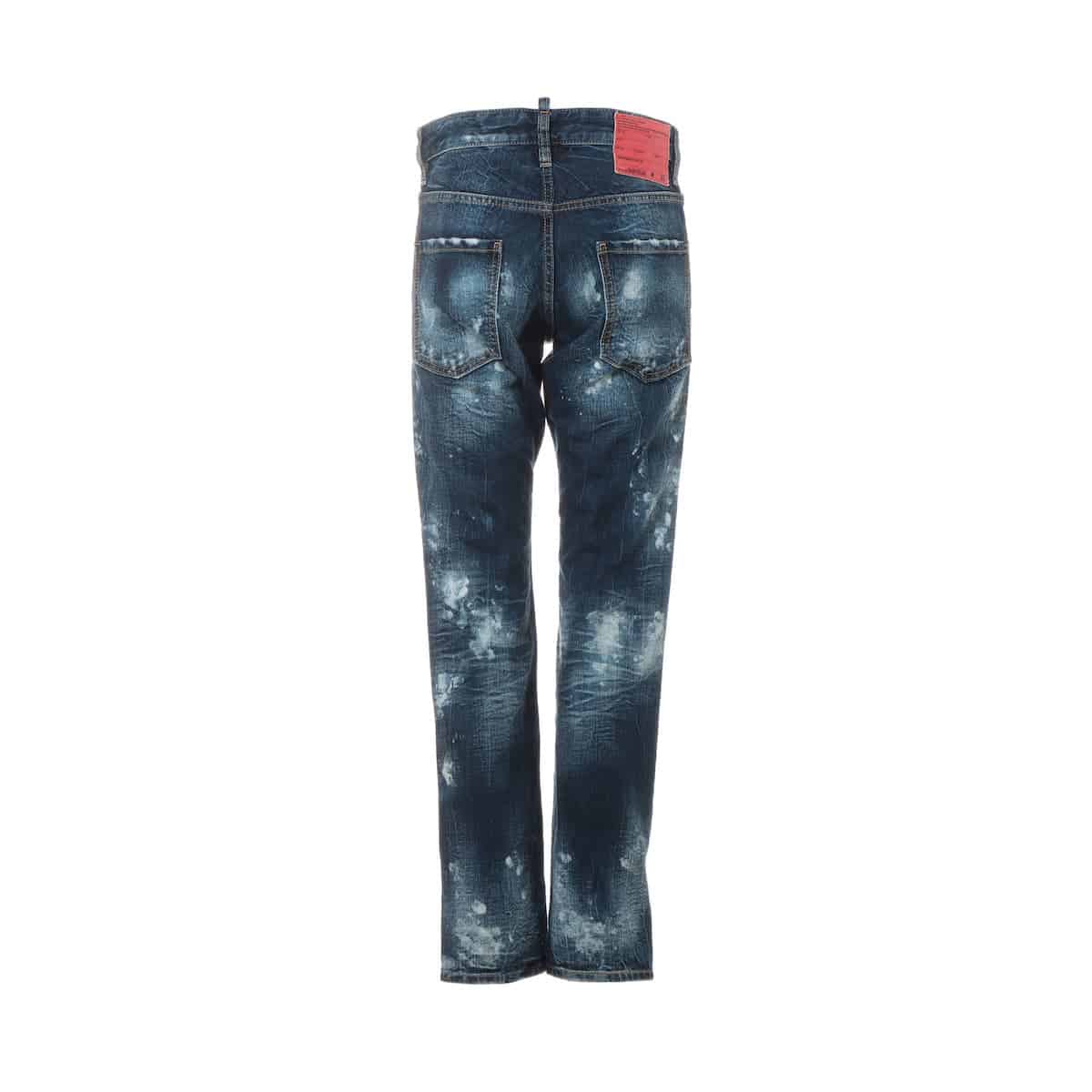 ディースクエアード 21SS コットン デニムパンツ 42 メンズ ブルー Cool Guy Jeans ペイントジーンズ ダメージ加工