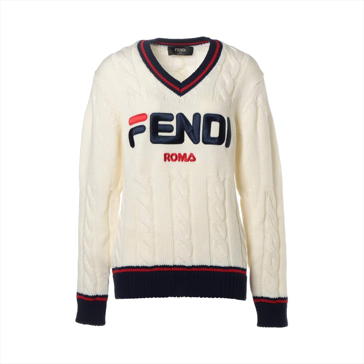 フェンディ×フィラ 18年 ウール ニット 44 レディース ホワイト｜a1705268｜中古ブランド品・ブランド古着通販｜ALLU（アリュー）