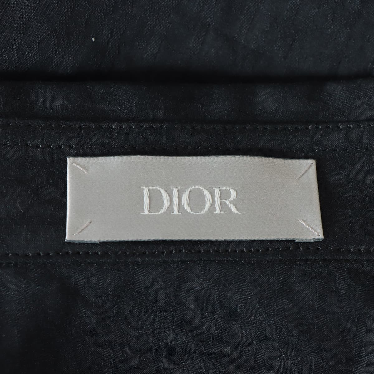 DIOR ディオール Oblique Cotton Jacquard Shirt 013C502A4743 オブリーク総柄ボタンフライ長袖シャツ ブラック