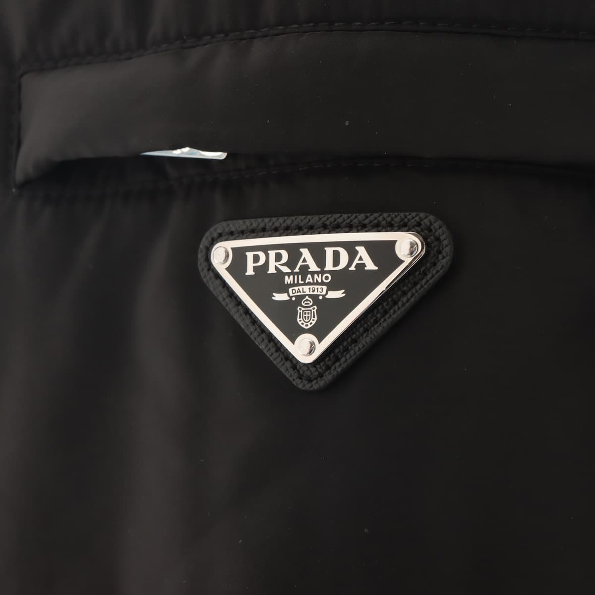 プラダ 22年 ポリエステル ジャケット XS メンズ ブラック 三角ロゴプレートジップアップナイロンブルゾン SGM242