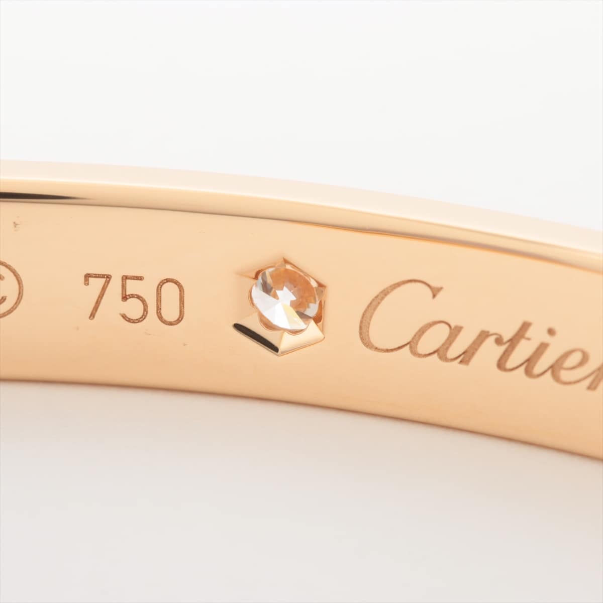 カルティエ ラブ オープンバングル 1P ダイヤ ブレスレット 750(YG) 28.3g 19
