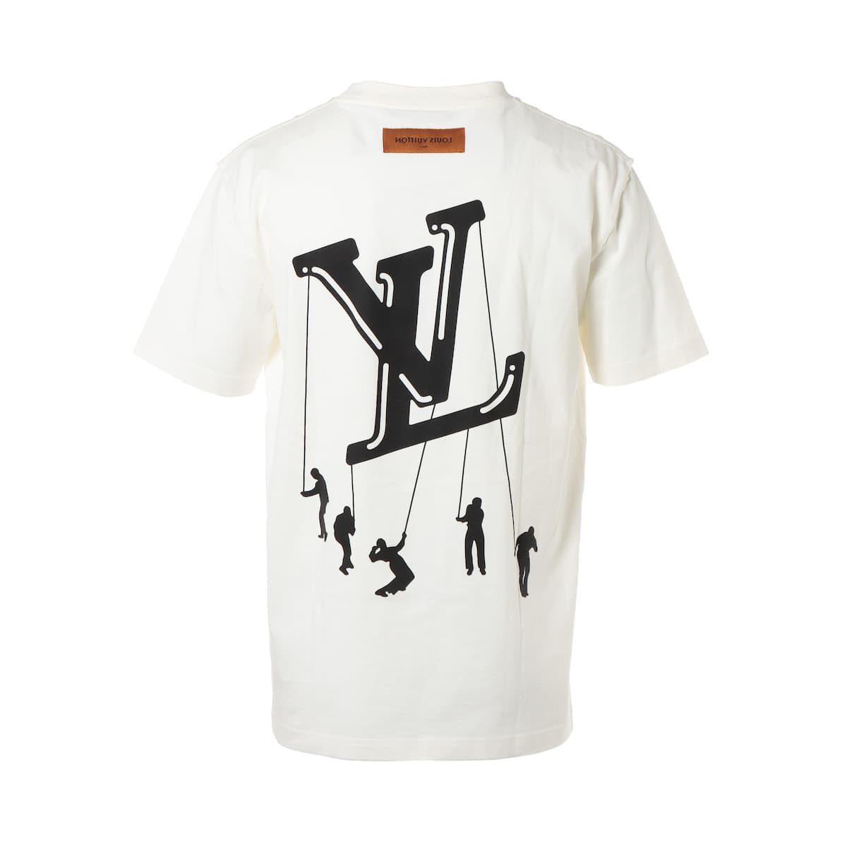 ルイヴィトン 21SS コットン Tシャツ L メンズ ホワイト  RM211 LVプリンテッド インサイドアウト
