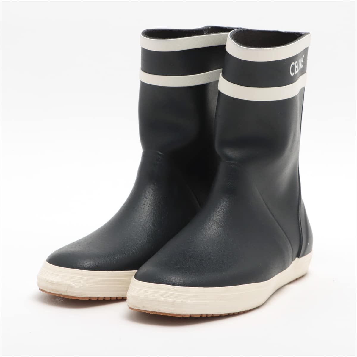 セリーヌ ラバー ブーツ 39 レディース ネイビー LES BOTTES DE PONT CELINE