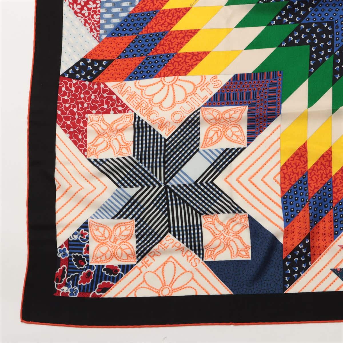 エルメス スカーフ カシミヤ×シルク マルチカラー カレジェアン AMERICAN QUILTS アメリカン キルト ｜a1738418｜中古ブランド品・ブランド古着通販｜ALLU（アリュー）