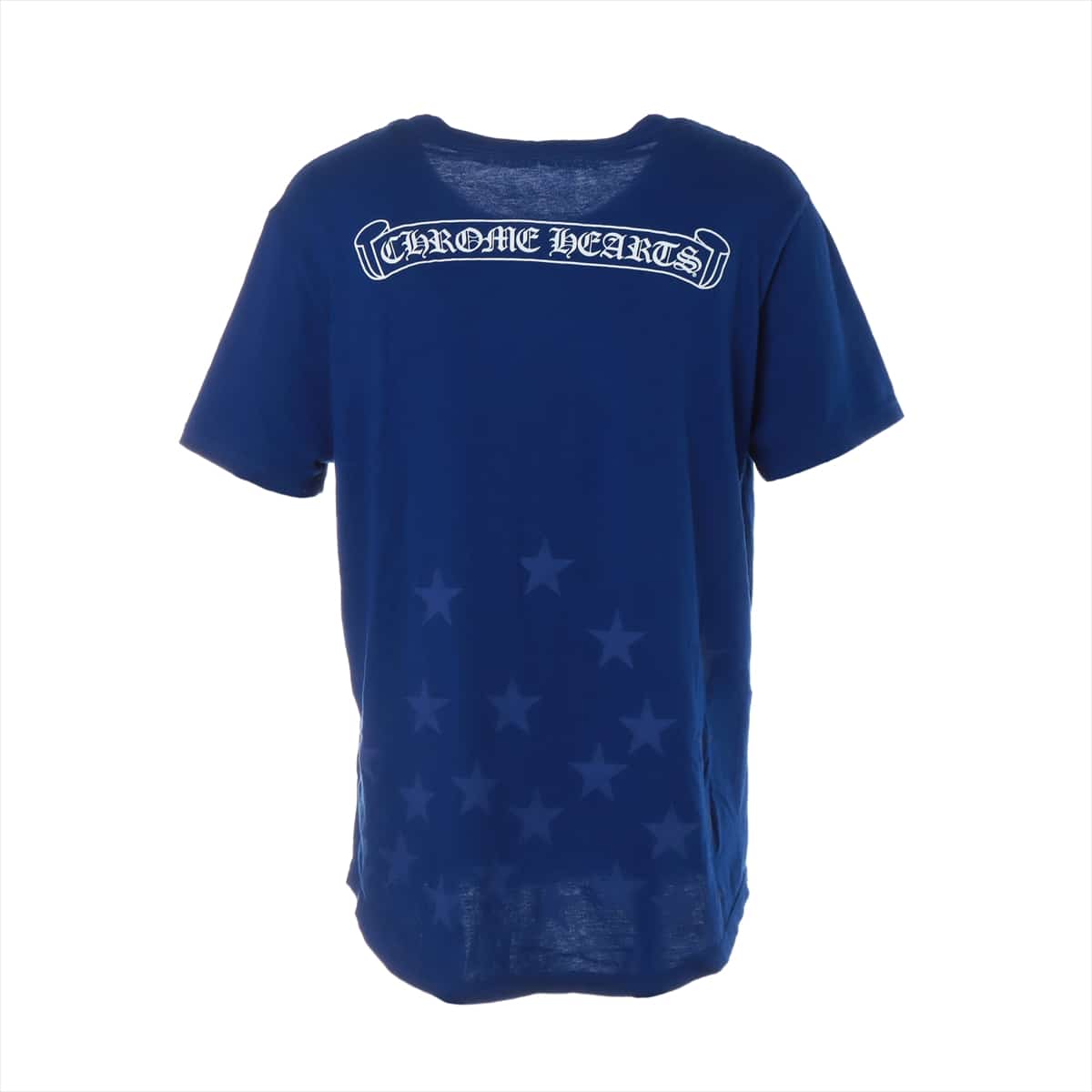 クロムハーツ Tシャツ コットン×モーダル XL ブルー スター バックエンブレム