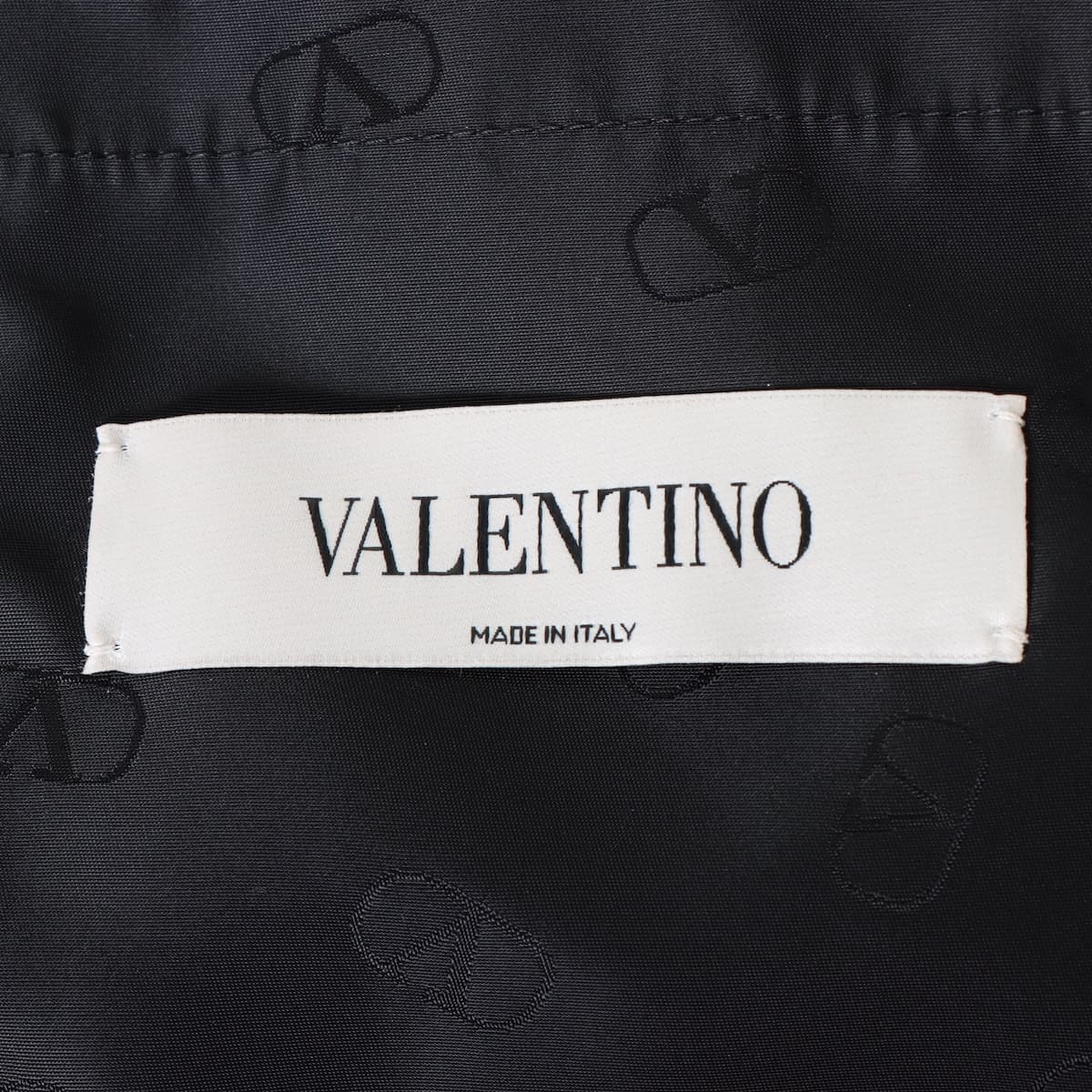 ヴァレンティノ ポリエステル×ナイロン コート 46 メンズ ブラック  Vロゴ総柄 フーデッド SV3CKA355F3
