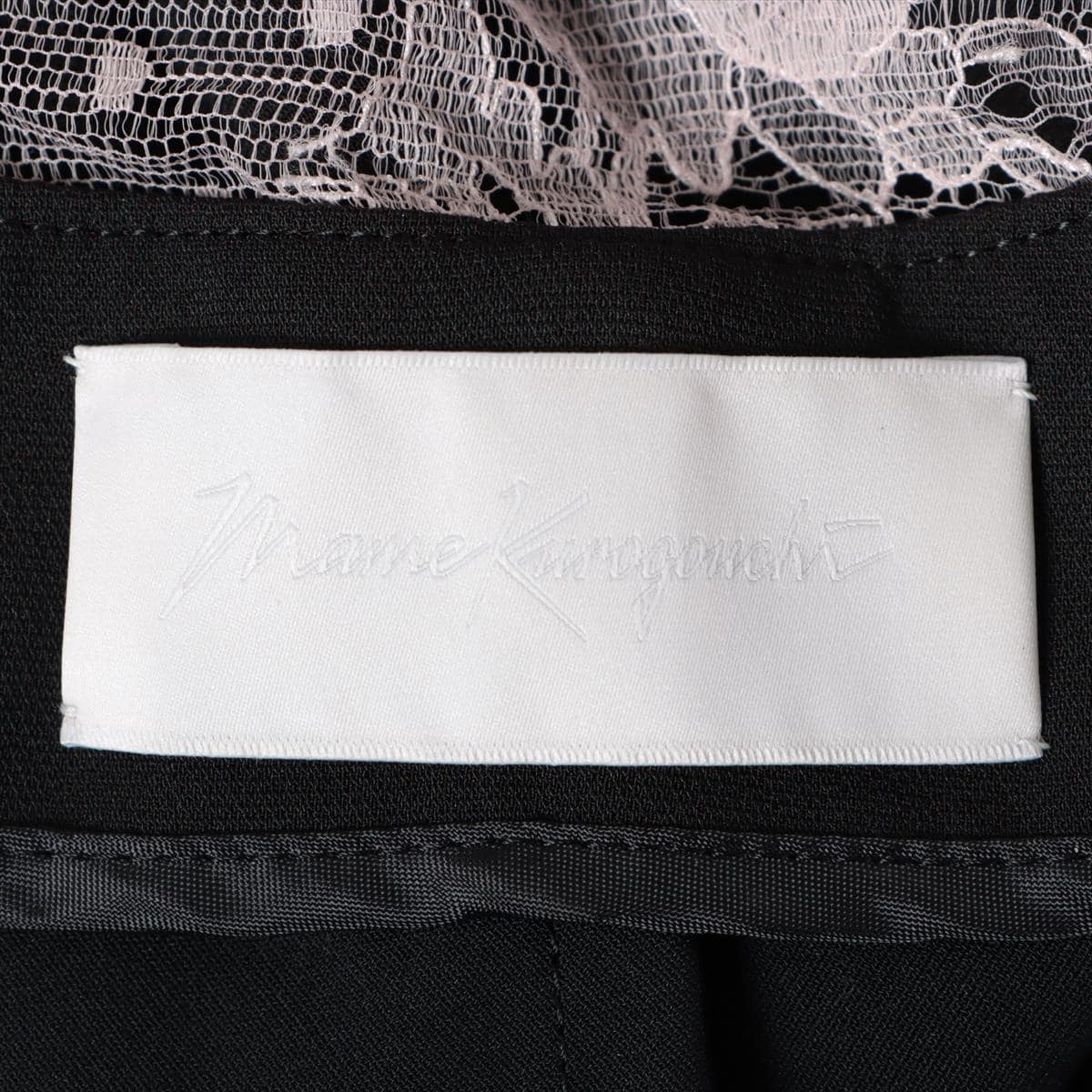 マメクロゴウチ 20SS ポリエステル ノースリーブワンピース 1 レディース ブラック  MM20PS-DR708 Embroidery Collar Sless Dress