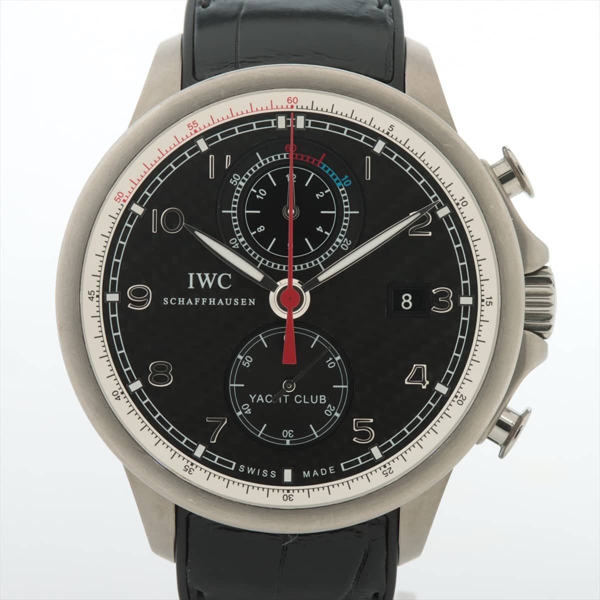 IWC ポルトギーゼ ヨットクラブ IW390212 SS×革×ラバー AT 黒文字盤