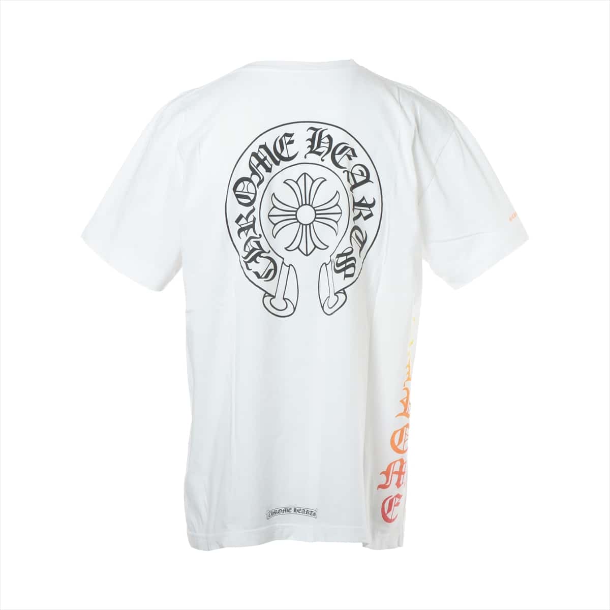 クロムハーツ Tシャツ コットン XL ホワイト×オレンジグラデ ホースシュープリント