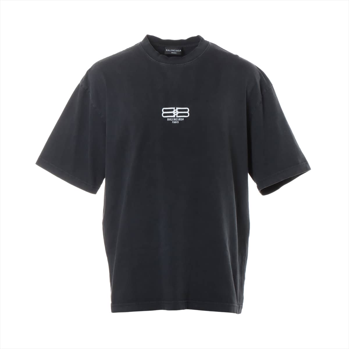 バレンシアガ BB 22年 コットン Tシャツ M ユニセックス グレー クルーネック ウォッシュド ロゴ刺? 612966  TMVG7｜a1787319｜中古ブランド品・ブランド古着通販｜ALLU（アリュー）