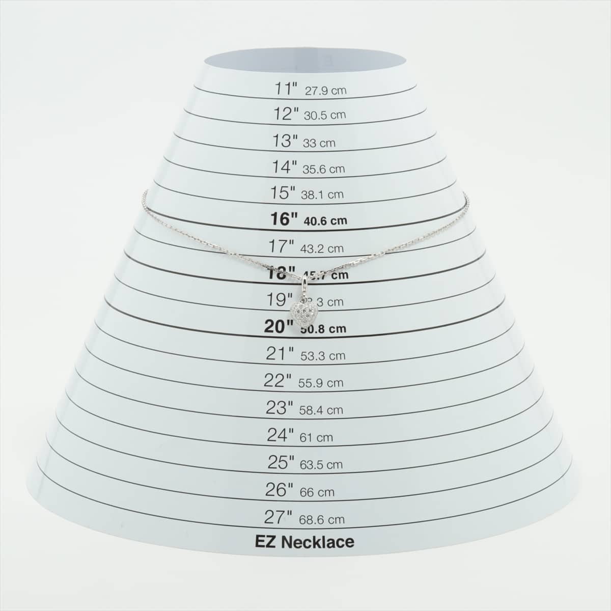 カルティエ ハートパヴェ ダイヤ チャーム ネックレス 750(WG) 7.6g