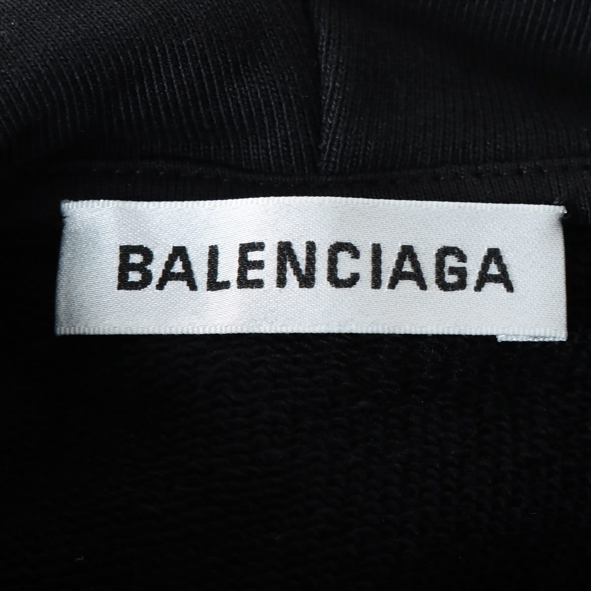 バレンシアガ 18年 コットン パーカー XS メンズ ブラック 556113 バックロゴ