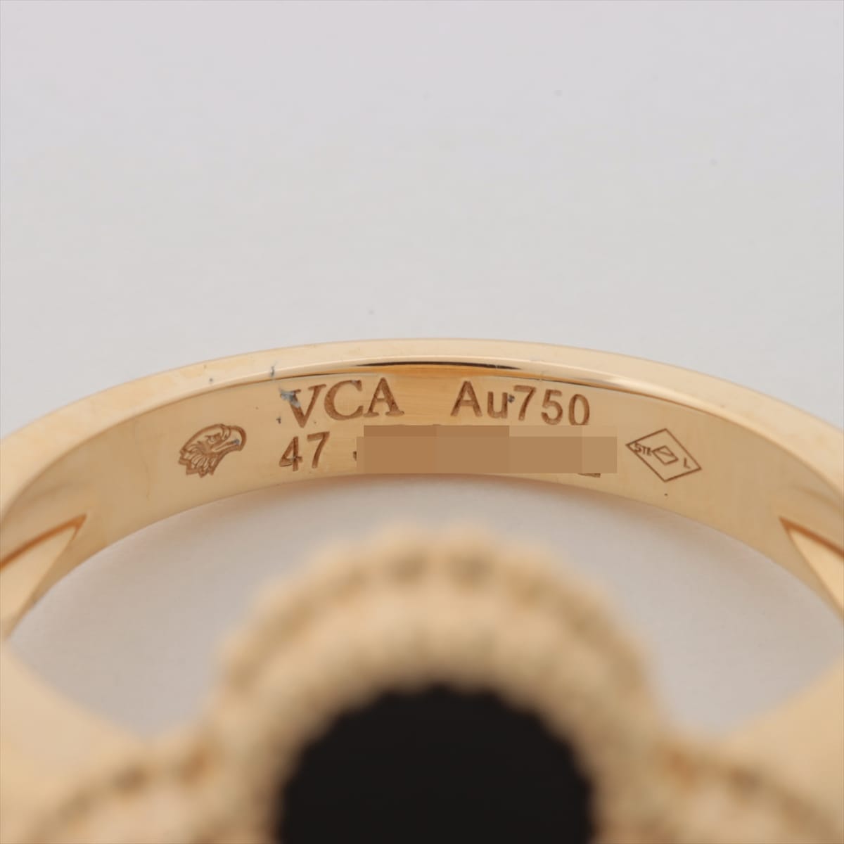 ヴァンクリーフ&アーペル ヴィンテージアルハンブラ オニキス ダイヤ リング 750(YG) 6.8g 47
