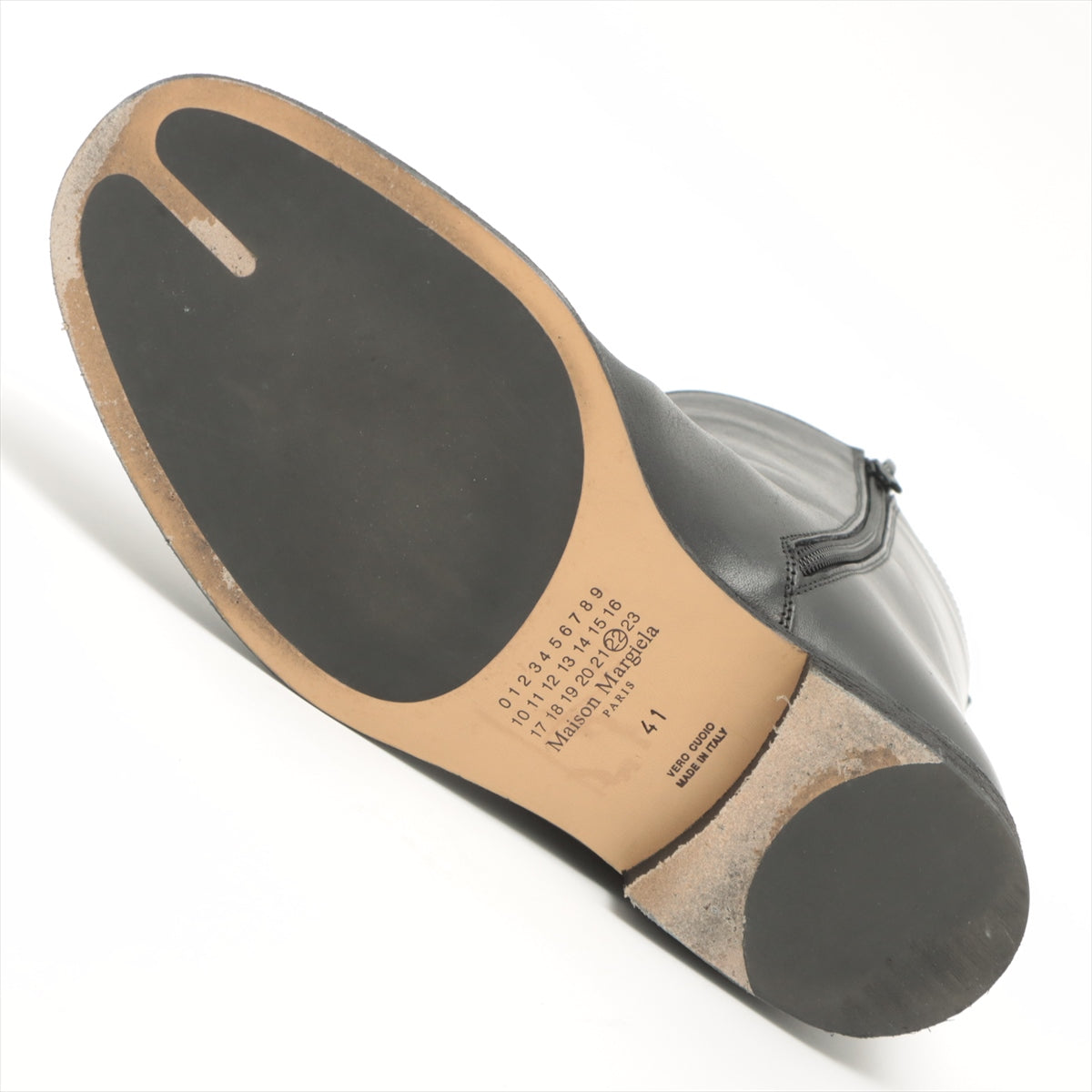 新品 サイド ジップ レザー ブーツ 10 茶 革靴 PRADA靴/シューズ