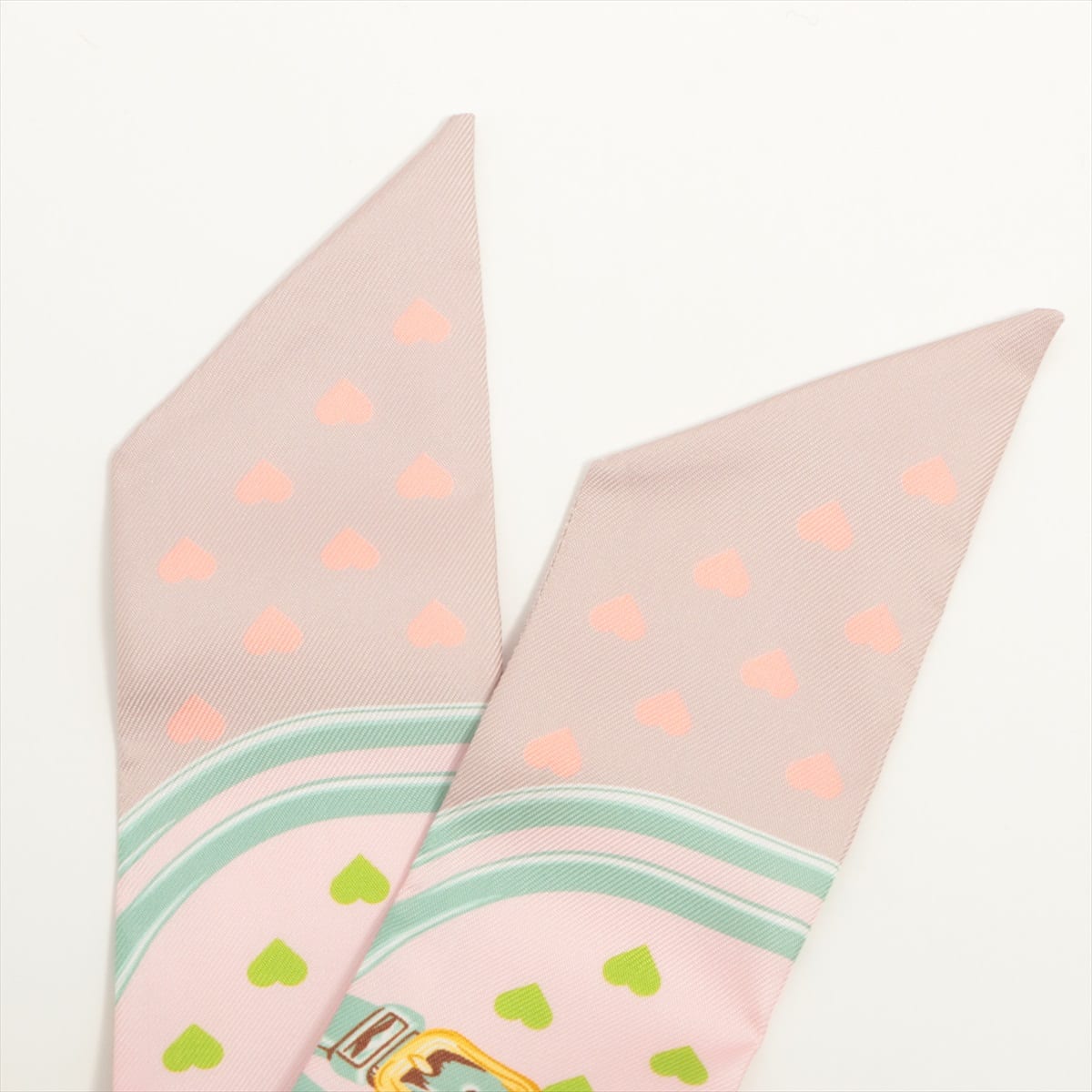 エルメス ツイリー BRIDES de GALA LOVE 式典用馬勒 スカーフ シルク ピンク