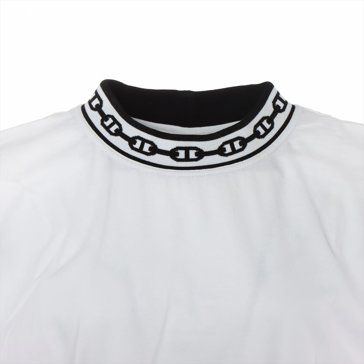 エルメス シェーヌダンクル コットン Tシャツ 42 レディース ブラック×ホワイト