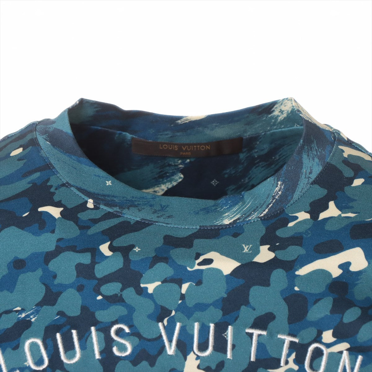 ルイヴィトン 16SS コットン Tシャツ XS メンズ ブルー RM161 カモフラ
