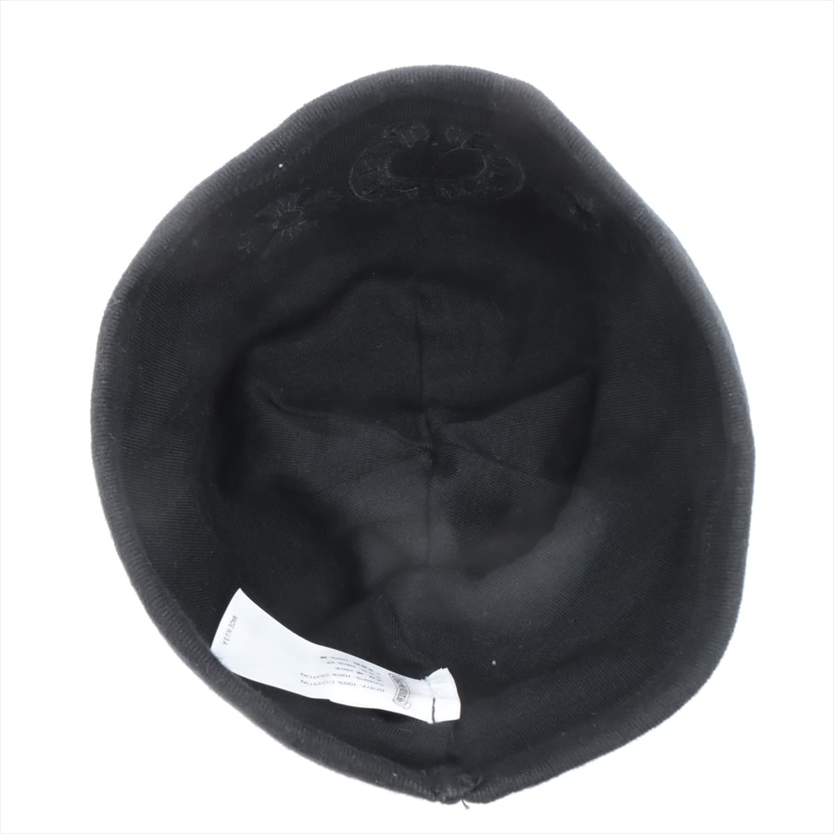 クロムハーツ ビーニー コットン ONE SIZE 23cm ブラックニット帽 ホースシュー刺繍