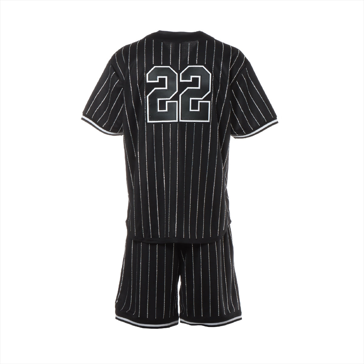 シュプリーム 22SS ポリエステル セットアップ S メンズ ブラック Rhinestone Stripe Basketball Jersey/Short
