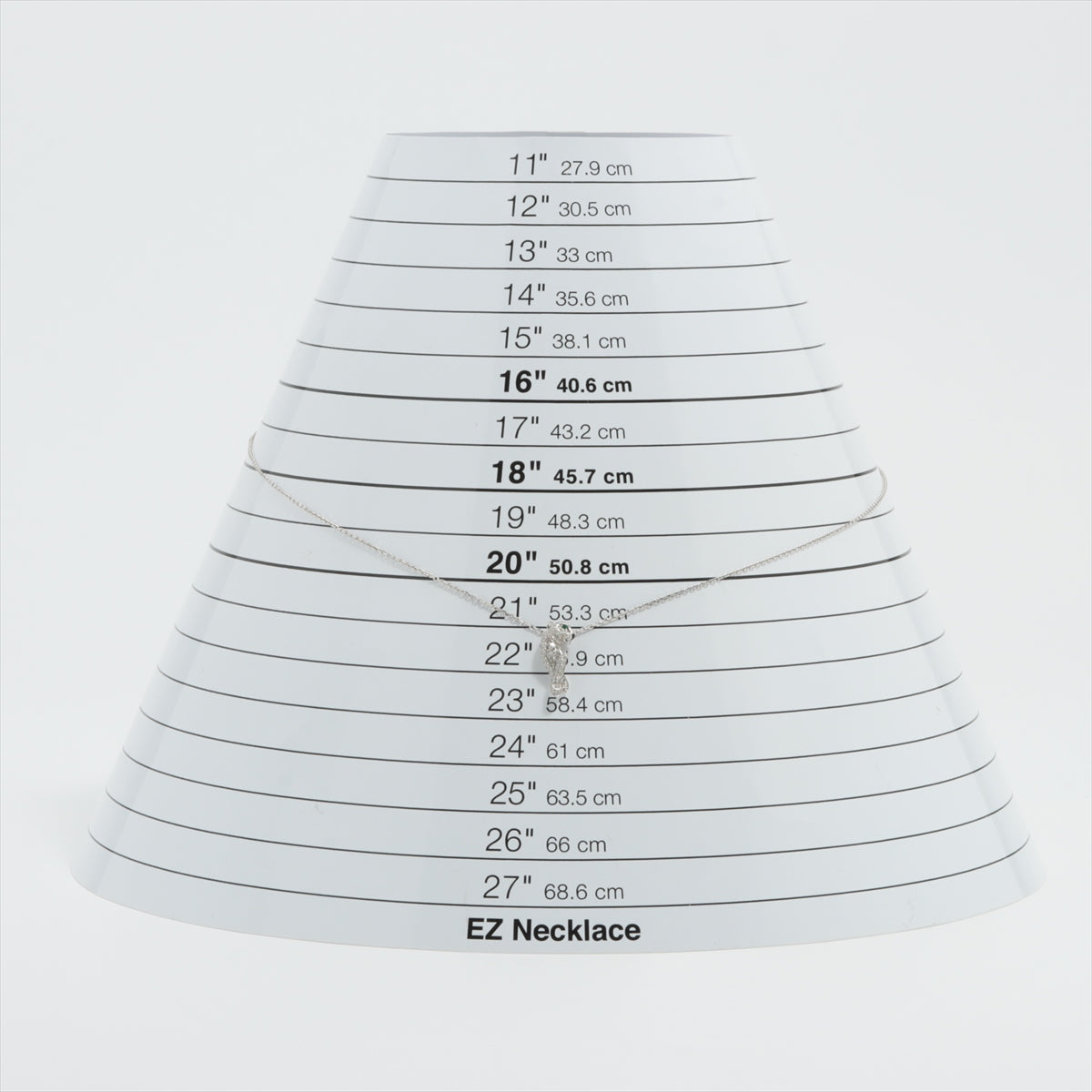 カルティエ パンテール ダイヤ エメラルド オニキス ネックレス 750(WG) 3.9g