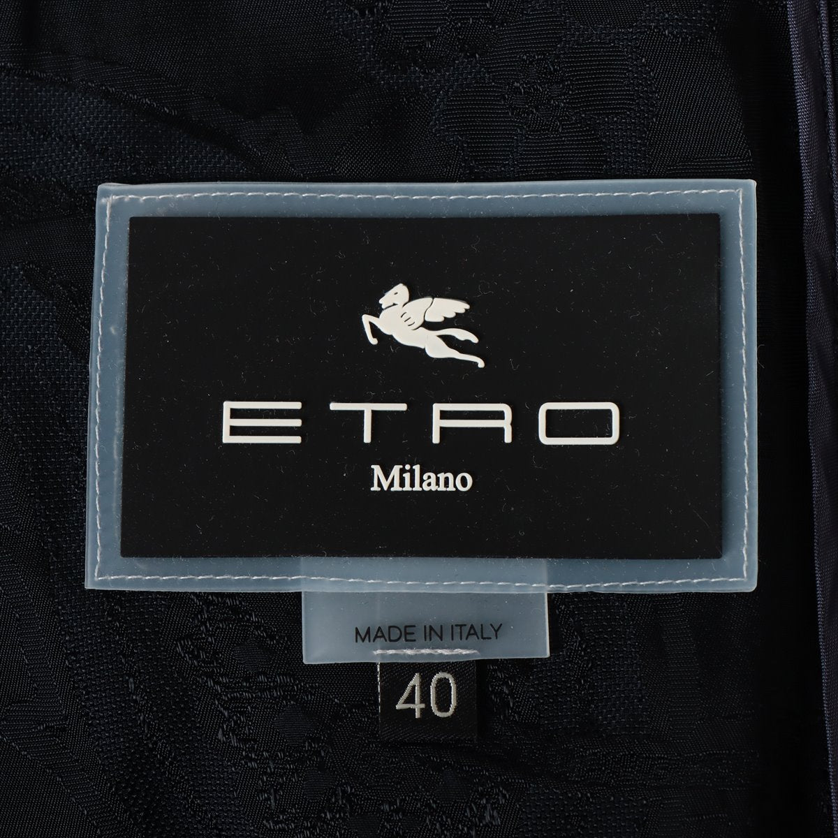 エトロ 23SS コットン×ナイロン トレンチコート 40 レディース ネイビー  ペイズリー総柄 ジャカード ダブルブレスト ベルト付