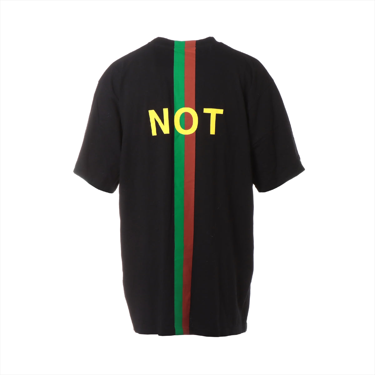 グッチ コットン Tシャツ XXXL メンズ ブラック  FAKE/NOT 616036